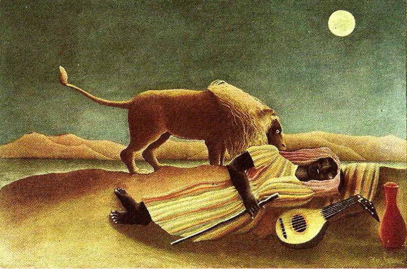 Henri Rousseau sovande zigenarkvinna oil painting picture